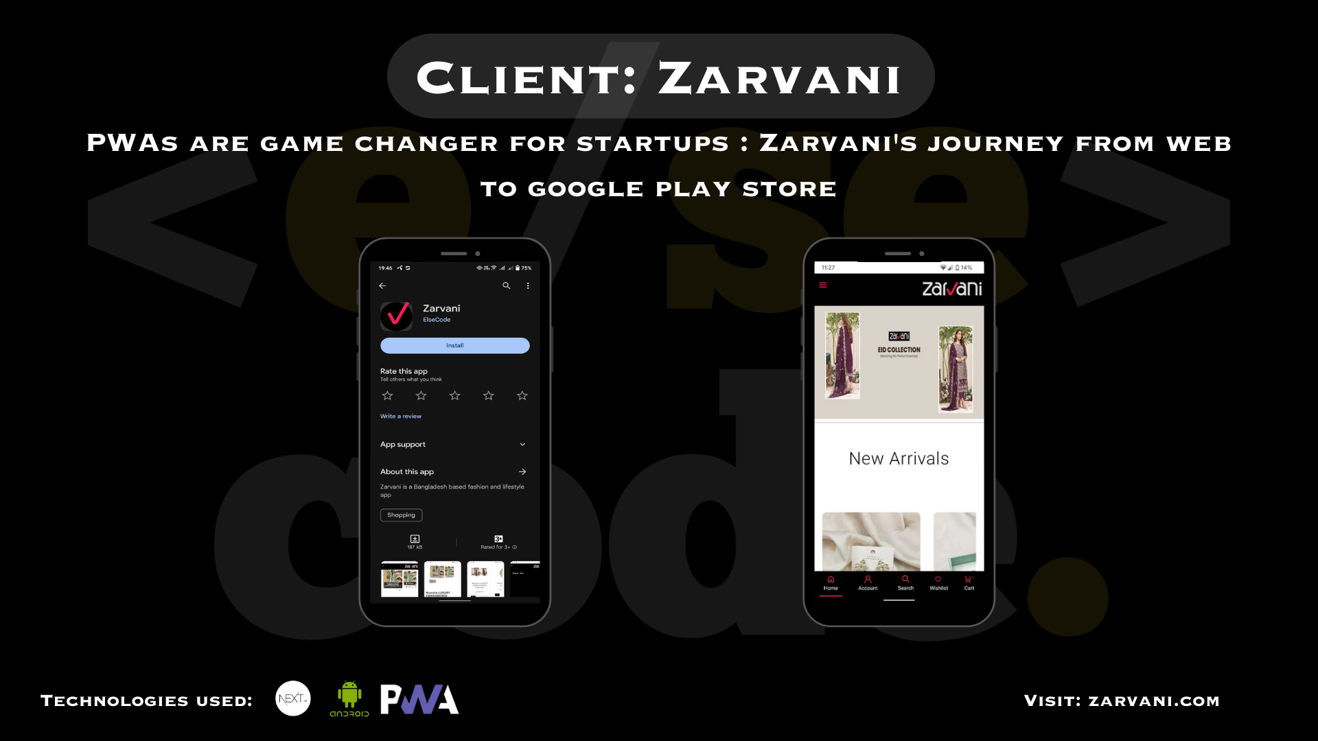PWAs are game changer for startups : Zarvani's journey from web to google play store 